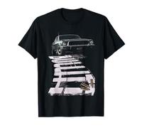 BlackThreadCa T-Shirt Classique Effets de demi-teinte de voiture musculaire américaine Bullitt T-Shirt Unisex-Adultes Noir T-Shirt, Car-themed-t-shirts, Small