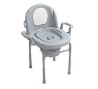 BLACKTK Chaise de toilette avec appuie-tête réglable à 3 hauteurs avec dossier, accoudoirs larges, évite les glissements, dossier confortable, excellent PP, facile à nettoyer pour femme