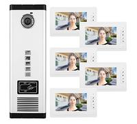 BLACKTK Système d'interphone vidéo - Sonnette vidéo extérieure - 7" TFT LCD Bell avec vision nocturne - Audio bidirectionnel avec 5 caméras pour la maison, le bureau