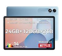 Blackview 11 Pouces Tablette Tab 90, Android 14 Tablette Tactile 24Go RAM 128Go ROM(2To TF), Double 4G LTE Octa Core Tablette de Jeu, 5G WiFi/8200mAh/Widevine L1/Reconnaissance Faciale/Double caméra