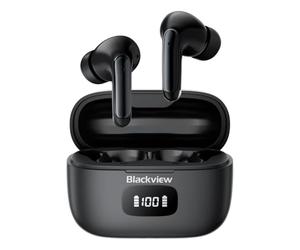 Blackview 2025 Écouteurs Bluetooth sans Fil avec Réduction de Bruit, Son HiFi Basses Profondes, 56H Autonomie, IPX7 Étanches, Écran LED, Bluetooth 5.3, Compatibles iPhone/Android/Samsung