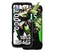 Blackview 4G Téléphone Portable Incassable Android 15, 18Go+256Go/2To 10000mAh Téléphone Débloqué,16MP Caméra AI, 6.56" HD+ 90Hz Smartphone Incassable Etanche, Dual SIM,GPS,NFC,OTG,FM,Vert
