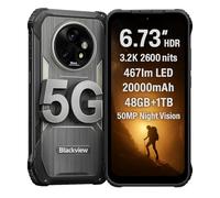 Blackview 5G IA Smartphone Incassable XPLORE 2, 48GB+1TB, 6.73'' 3.2K HDR Écran(2600 nits), 467lm Camping Lumières, Vision Nocturne 50MP+20MP, Batterie 20000mAh, Téléphone Robuste IP68 IP69K, NFC GPS