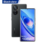 Blackview A200 Pro Téléphone Portable 4G 108MP 6.67"" FHD+ 2.4K écran incurvé 24Go+256Go 5050mAh 66W G99 Android 13 Dual SIM - Noir
