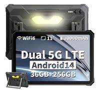 Blackview Active 10 Pro Outdoor Tablette 11 Pouces 90 Hz, 36 Go RAM + 256 Go ROM, Tablette Android 14 avec 30000 mAh, 50MP + 108MP + 20MP Caméra de Vision Nocturne, Double SIM 5G/5G WiFi/GPS/Face ID