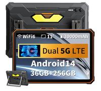 Blackview Active 10 Pro Tablette Tactile 11"" 90Hz,Android 14,50MP+20MP,36+256Go/SD 2To,30000mAh(55W),PhotoIA 400 lumens- Orange