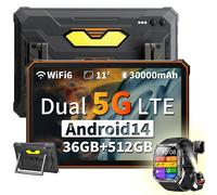 Blackview Active 10 Pro Tablette Tactile 11" Android 14,50MP+20MP,36+512Go/SD 2To,30000mAh(55W) Orange Avec Montre W60 Noir