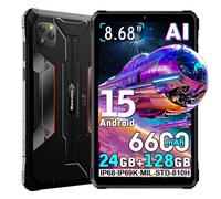 Blackview Active 5 AI Tablette Robuste 2025,3 modèles AI,8,68 Pouces HD+90 Hz 4G Android 15 Tablette étanche,24 Go+128 Go,16 Mpx+13 Mpx,6600 mAh Smartphone Robuste,Double SIM/IP68/NFC (Noir)