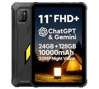 Blackview Active 7 IA Tablette Incassable, 3 Modèles IA, 11" FHD+, Batterie 10000mAh, Lampe de Camping Lumineuse, Android 15 Tablet Antichoc IP68/IP69K, 24GB+128GB, Vision Nocturne 20MP, GPS, Dual SIM