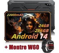 Active 8 Pro Tablette Incassable 10.36 2.4K FHD+ 24Go+256Go 22000mAh(33W) 48MP+16MP Android 14 Orange Avec W60 Noir