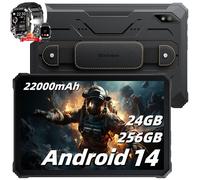Blackview Active 8 Pro Tablette Incassable 10.36"" 2.4K FHD+ 24Go+256Go 22000mAh(33W) 48MP+16MP Android 14 Noir Avec W70 Pro