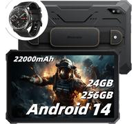Blackview Active 8 Pro Tablette Incassable 10.36"" 2.4K FHD+ 24Go+256Go 22000mAh(33W) 48MP+16MP Android 14 Noir Avec W50Pro Noir