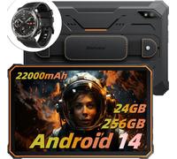 Blackview Active 8 Pro Tablette Incassable 10.36" 2.4K FHD+ 24Go+256Go 22000mAh(33W) 48MP+16MP Android 14 Orange Avec W50Pro Noir
