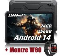 Active 8 Pro Tablette Incassable 10.36 2.4K FHD+ 24Go+256Go 22000mAh(33W) 48MP+16MP Android 14 Noir Avec W60 Noir