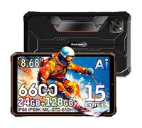 Blackview Active5 8,68 Pouces Tablette Incassable Android 15, 24Go+128Go+2To Extension Tablet IP68/IP69K, 16MP+13MP, Haut-parleurs 2W*2, Batterie 6600mAh,4G/5G WiFi/NFC/GPS/OTG/Gemini AI 2.0, Orange