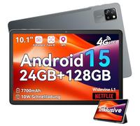 Blackview Android 15 Tablette 10 Pouces Tab60Pro, 4G LTE Tablette Tactile 24Go RAM 128Go ROM(2To TF), Octa Core Tablette Gaming, 5G WiFi/7700 mAh/Widevine L1/Face ID/GMS/GPS/3.5MM Jack