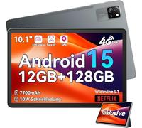 Blackview Android 15 Tablette Tab60Pro, 10 Pouces 4G LTE 12Go RAM 128Go ROM/2To TF, Octa-Core T606 Tablette de Jeu, Corps Ultra-Mince 7,45 mm, 5G WiFi/Widevine L1/5MP + 8MP/7700mAh/GPS/Face ID/BT 5.0