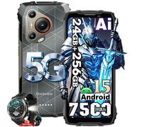 OSCAL Flat 2C Téléphone Portable Android 14, 6Go+64Go/TF 2To 6.56" 5000mAh Dual SIM Noir avec Blackview Airbuds 20