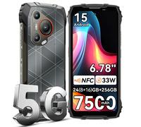 BLACKVIEW BL7000 AI Smartphone robuste [sans chargeur UE] 5G Android 15 24 Go (8 + 16) + 256 Go 6,78" 120 Hz 7500 mAh 33 W NFC noir