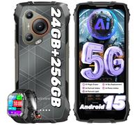 5G Blackview Téléphone Portable Incassable BL7000 24Go+256Go,Double Écran 6.78"",7500mAh,50MP NFC Noir avec Smartwatch W60