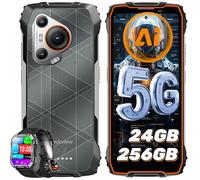 Blackview BL7000 smartphone robuste 5G double écran 6 78"" 8Go+ext/256Go 7500mAh Orange + montre W60