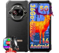 Blackview Wave 9C Phones, Android 15, 6.56" Smart Phones, 12 + 64 GB/2TB, 5000mAh, Face ID, Noir, Blackview W60 Noir Noir