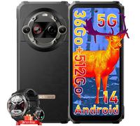 Blackview BL9000 Pro - Smartphone robuste 5G 512Go, 12+12Go (jusqu'à 24Go), 6,78"" double écran, 8800mAh