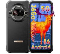 Blackview BL9000 Pro Téléphone Portable Incassable 5G (12+24)Go+512Go 6.78"" Double Écran 120Hz 50MP Android 14 NFC - Noir