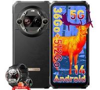 Blackview BL9000 Pro Téléphone Portable Incassable 5G,36Go+512Go,6.78 /8800mAh+120W/FLIR/Dual SIM/50MP/NFC Noir avec Blackview W50 Pro Noir G