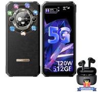 Blackview BL9000 Téléphone Portable Incassable 5G Double Écran 24Go+512Go 6.78 8800mAh/120W Noir avec Écouteur Bluetooth Airbuds 8(Noir) Noir
