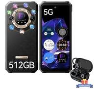 BL9000 Téléphone Portable Incassable 5G Double Ecran 24Go+512Go 6.78 8800mAh/120W Or avec Ecouteur Bluetooth Airbuds 60(Noir)