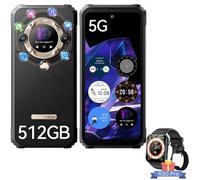 Blackview BL9000 Téléphone Portable Incassable 5G Double Écran 24Go+512Go 6.78" 8800mAh/120W Or avec Blackview R30 Pro(Noir)