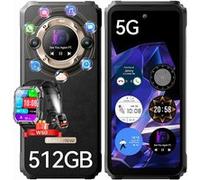 Blackview BL9000 Téléphone Portable Incassable 5G Double Écran 24Go+512Go 6.78 8800mAh/120W Or avec Smartwatch Blackview W60 Or G