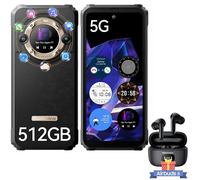 Blackview BL9000 Téléphone Portable Incassable 5G Double Écran 24Go+512Go 6.78" 8800mAh/120W Or avec Airbuds 8(Noir)