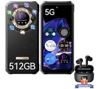 Blackview BL9000 Téléphone Portable Incassable 5G Double Écran 24Go+512Go 6.78 8800mAh/120W Or avec Écouteur Bluetooth Airbuds 8(Noir) Or G