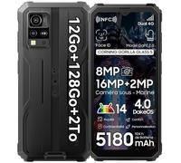 Blackview Téléphone robuste BV4800 Pro 12Go+128Go 6,56'' 5180mAh IP68/IP69K Double SIM 16MP NFC Noir