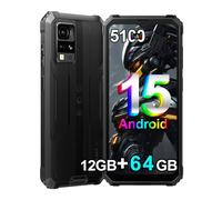 Blackview BV4800 SE (NFC) Téléphone Portable Incassable, 12Go+64Go/TF 1To Octa-Core, Android 15, 6.56" HD+, Smartphone Incassable, 5180mAh, 16MP+8MP, 4G Dual SIM, 3 Slot/GPS/Face ID/NFC Noir