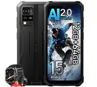 Blackview BV4800 SE Smartphone Incassable 6,56"" 12Go+64Go 5100mAh Dual SIM Android 15 Noir avec Smartwatch Blackview W70 Pro