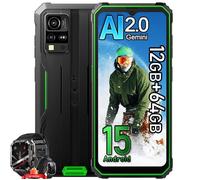 Blackview BV4800 SE Smartphone Incassable 6,56"" 12Go+64Go 5100mAh Dual SIM Android 15 Vert avec Smartwatch Blackview W70 Pro