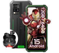 Blackview BV4800 SE Téléphone Portable Incassable 6,56"" 12Go+64Go 5100mAh Android 15 Dual SIM Vert avec Airbuds 20