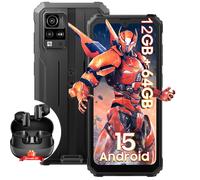 Blackview BV4800 SE Téléphone Portable Incassable 6,56"" 12Go+64Go 5100mAh Android 15 Dual SIM Noir avec Airbuds 20