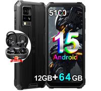 Blackview BV4800 SE Téléphone Portable Incassable 6.56" Android 15 12Go+64Go 5100mAh Noir avec Airbuds 60