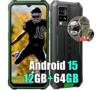 Blackview BV4800 SE Téléphone Portable Incassable,Android 15 Smartphone 12Go+64Go 6.56 Dual SIM 4G Vert avec Smartwatch Blackview W50 Vert G