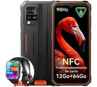 Smartphone Blackview BV4800 Smartphone Incassable Android 13 6,56 6Go+64Go 5180mAh 13MP Orange avec Smartwatch Blackview R30(Noir)