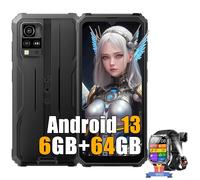 Blackview BV4800 Téléphone portable Incassable 6.56"" Android 13 6Go+64Go 5180mAh IP68 Noir avec Blackview W60
