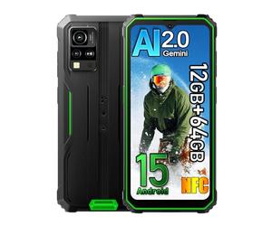 Blackview BV4800SE Android 15 Téléphone Portable Incassable 2025, 12GB+64GB/2TB Telephone Débloqué, 5100mAh, 16MP Camera, 6.56" HD+ Smartphone Incassable, Dual SIM 4G,GPS,NFC,OTG,FM,Gemini AI, Vert