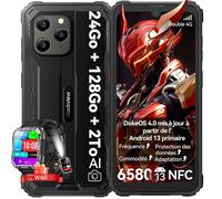 Blackview BV5300 Plus Smartphone Incassable 6,1"" 24Go+128Go NFC Noir avec Smartwatch Blackview W60