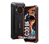 Blackview BV6200 Plus 24Go+256Go Telephone Portable Incassable, 11000mAh, Téléphone Débloqué, 16MP+13MP, 6.56" HD+ Smartphone Incassable Etanche, Dual 4G LTE/GPS/NFC/OTG Phones (Orange)
