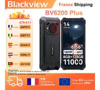 Blackview BV6200 Plus [pas de chargeur UE] 32 Go (8 + 24) + 128 Go 11 000 mAh Téléphone portable Android 14 6,56" HD + Écran 16 MP NFC noir