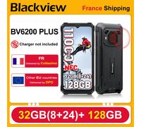 BLACKVIEW BV6200 Plus [Sans chargeur UE] Smartphone Renforcé 32Go(8+24) + 128Go 11000mAh Android 15 Téléphone mobile 6.56'' 90Hz NFC noir